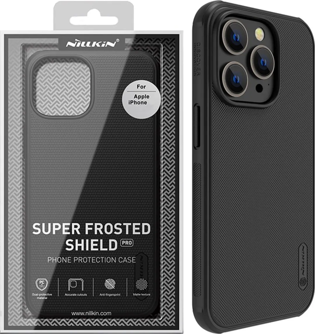 Nillkin Super Frosted Shield Hoesje iPhone 14 Pro Max - Zwart