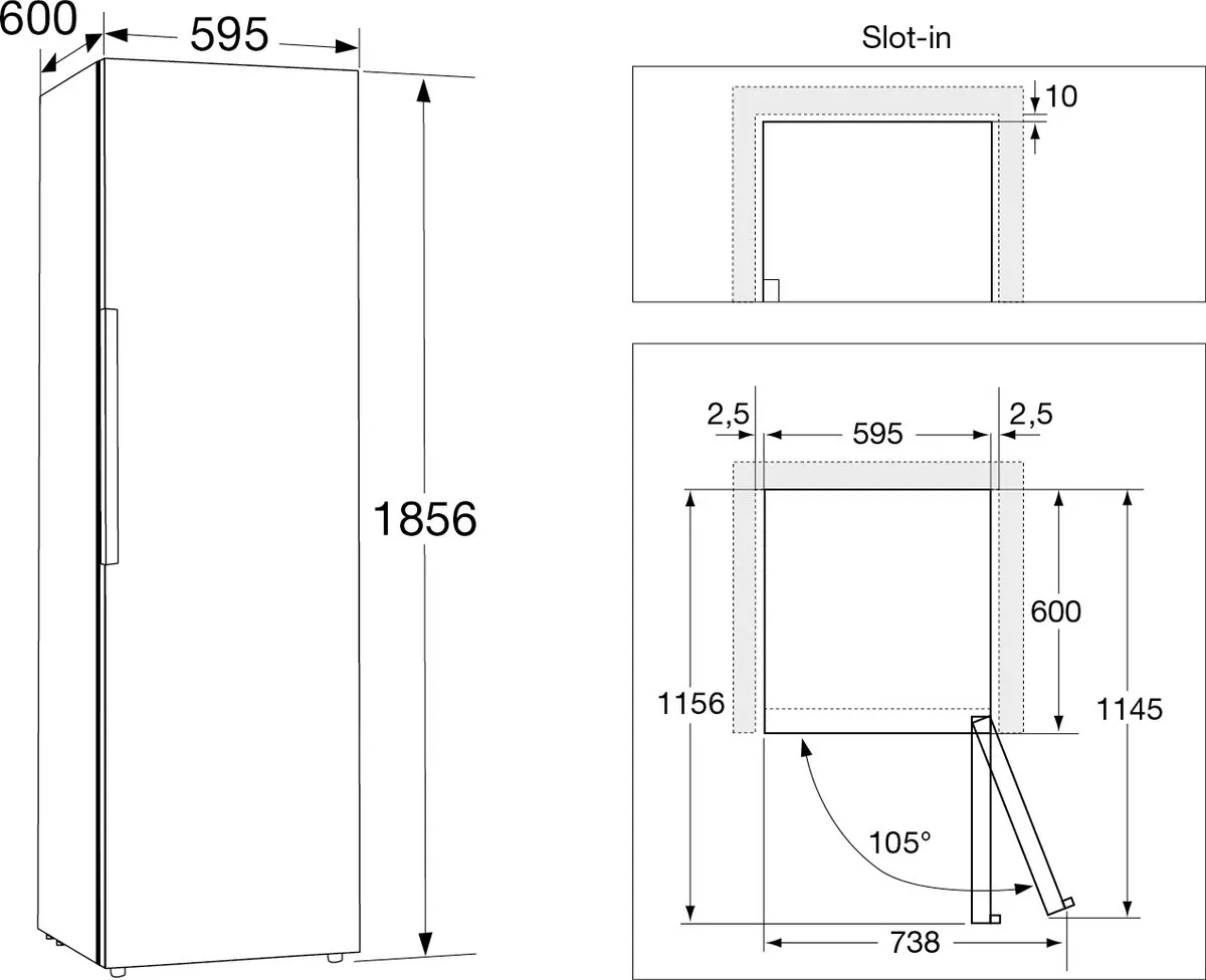 Hisense FT5K310GSFC Vrijstaande Vriezer 312L - Zwart