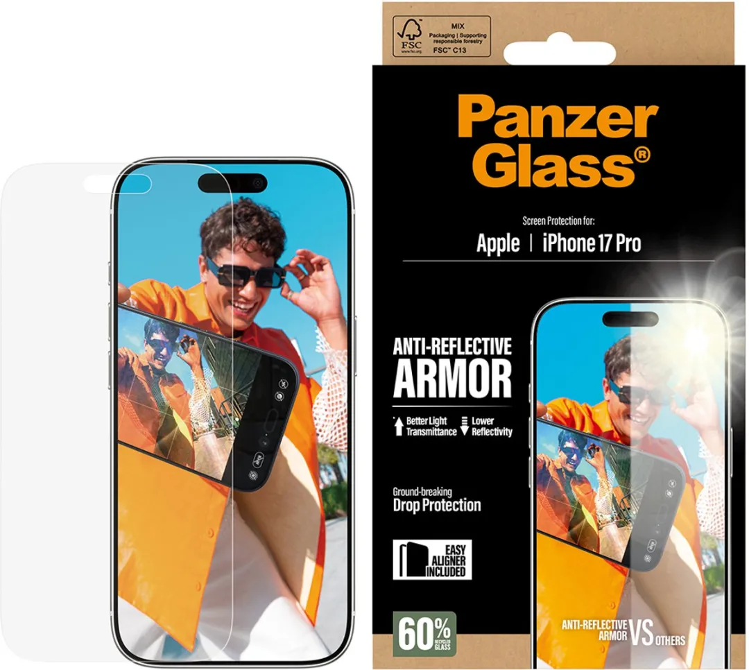PanzerGlass Anti-Reflective Armor iPhone 17 Pro Schermbeschermer - Doorzichtig
