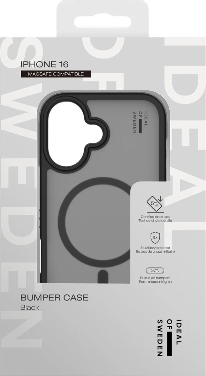 iDeal of Sweden Bumper Case MagSafe iPhone 16 - Zwart - IDBPCMS-I2461-01