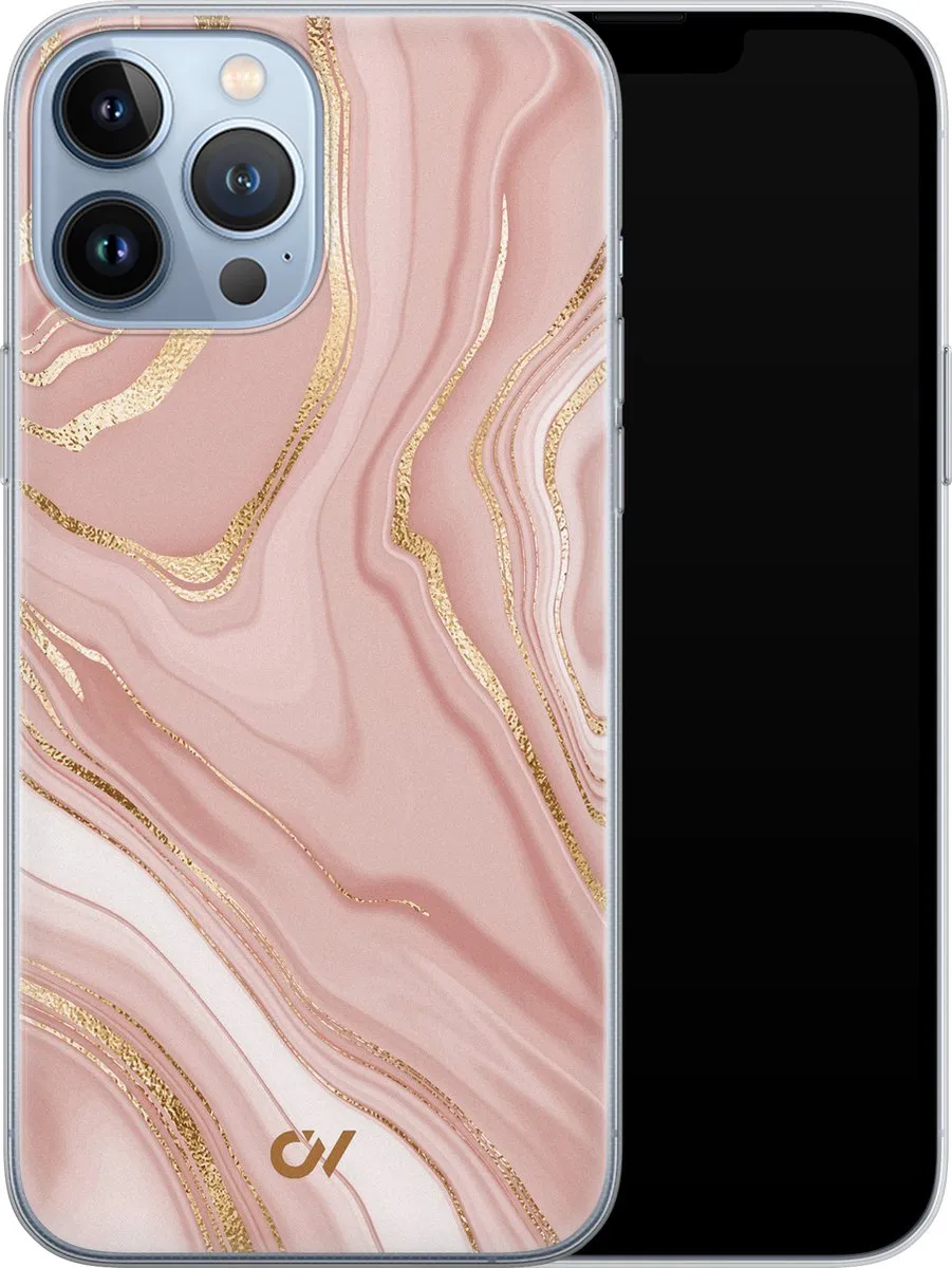 Casevibes Hoesje iPhone 13 Pro Max Rose Marble - A/13PM/UV/014
