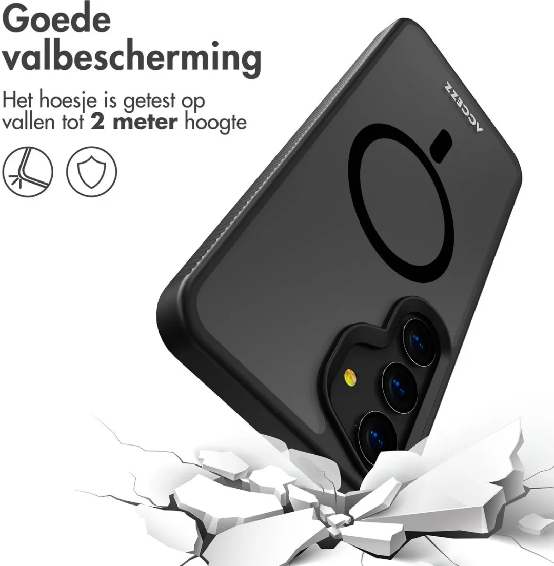 Accezz Hoesje Samsung Galaxy S24 Plus Frosted Zwart - MagSafe