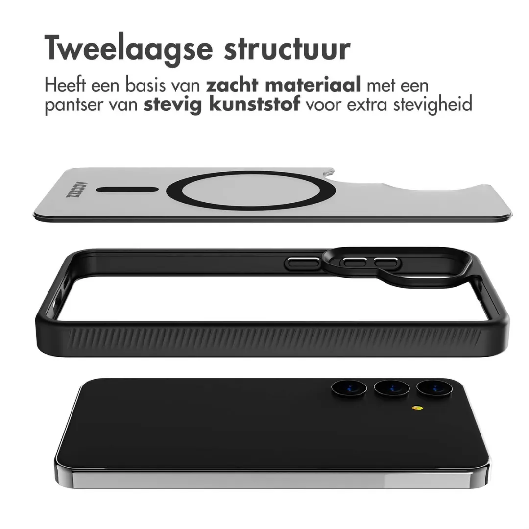 Accezz Hoesje Samsung Galaxy S24 Plus Frosted Zwart - MagSafe