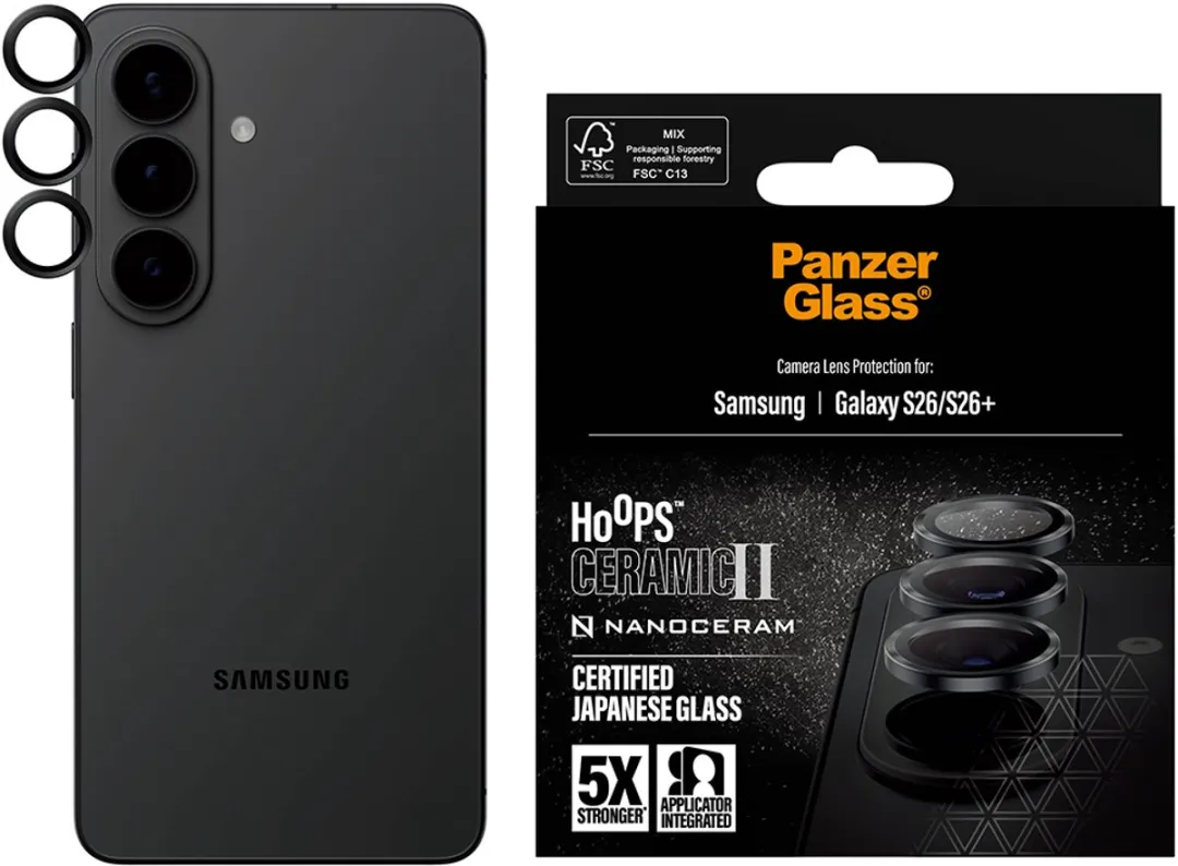 PanzerGlass PG10851 Camera Lens Protector - Samsung Galaxy S26 - Zwart