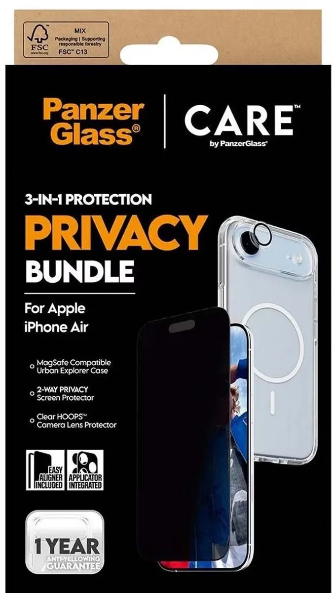 PanzerGlass CR33419 Beschermset iPhone Air - Doorzichtig zwart