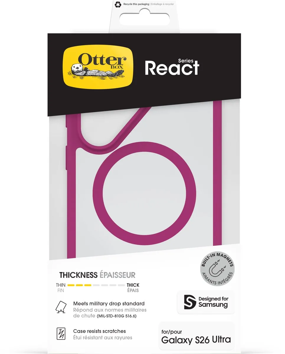 OtterBox React Magnets Series 77-99946 Hoes Samsung Galaxy S26 Ultra - Transparant Roze