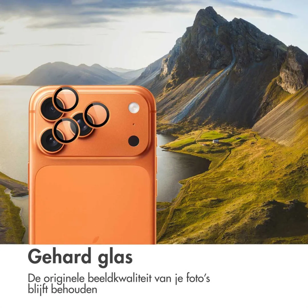 Imoshion Camera Lens Protector iPhone 17 Pro Max - 2 Stuks - Orange - afbeelding 6 van 6
