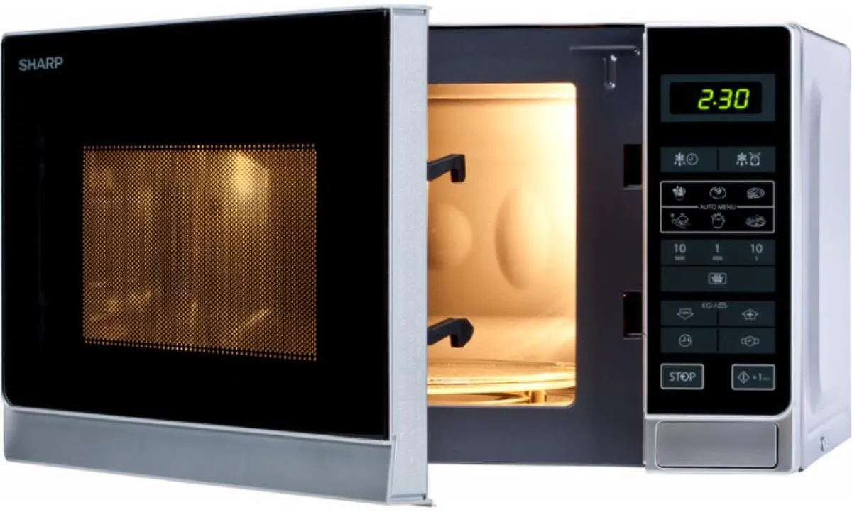 Sharp R242INW Solo-magnetron 800W - Zilver - afbeelding 6 van 6