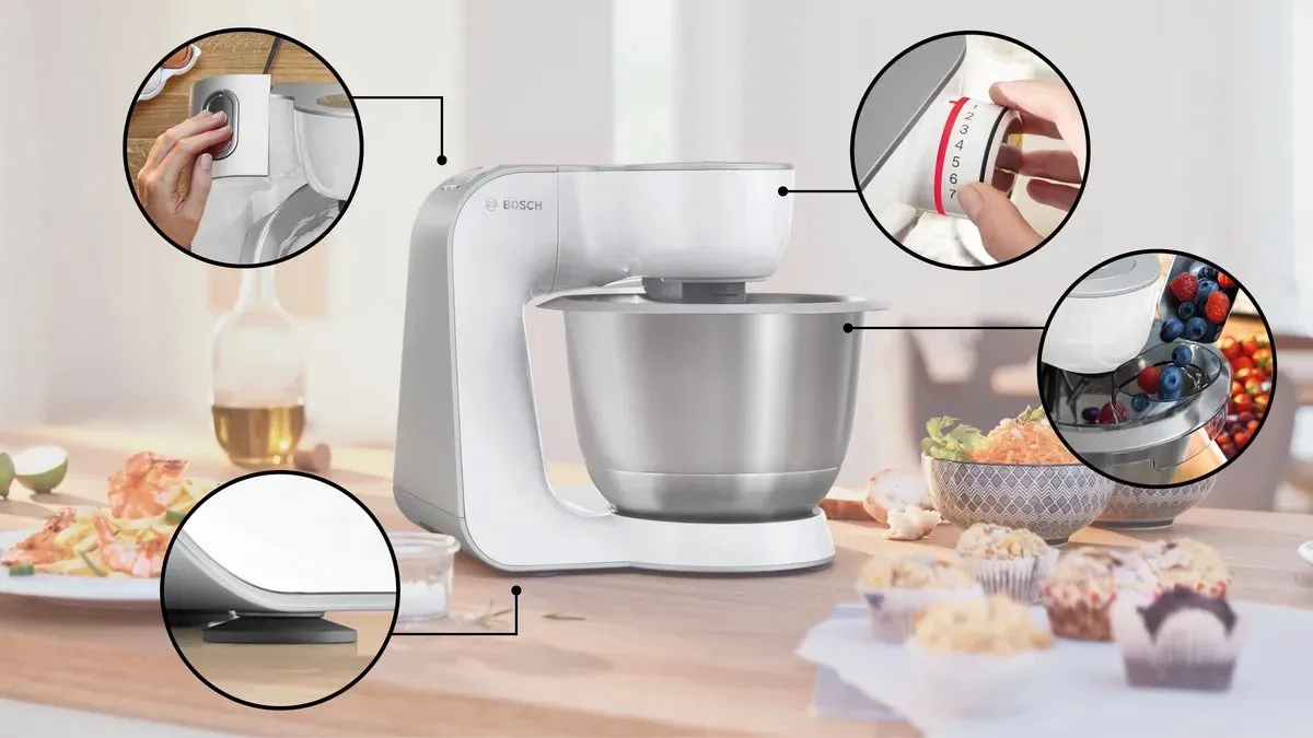 Bosch MUM58210 Keukenmachine 1000W - 7 Snelheden - Wit - afbeelding 6 van 6