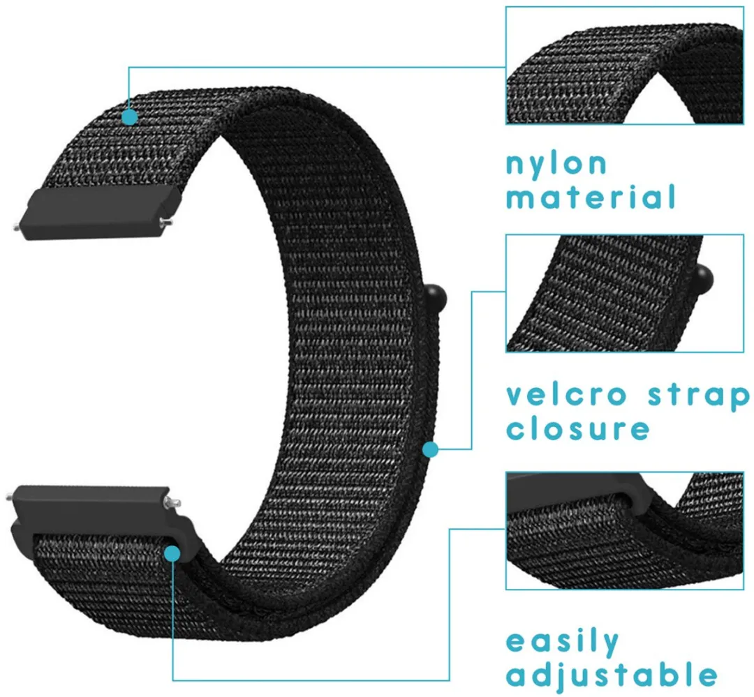 Imoshion Nylon Bandje Zwart - Samsung Galaxy Watch/Gear S3