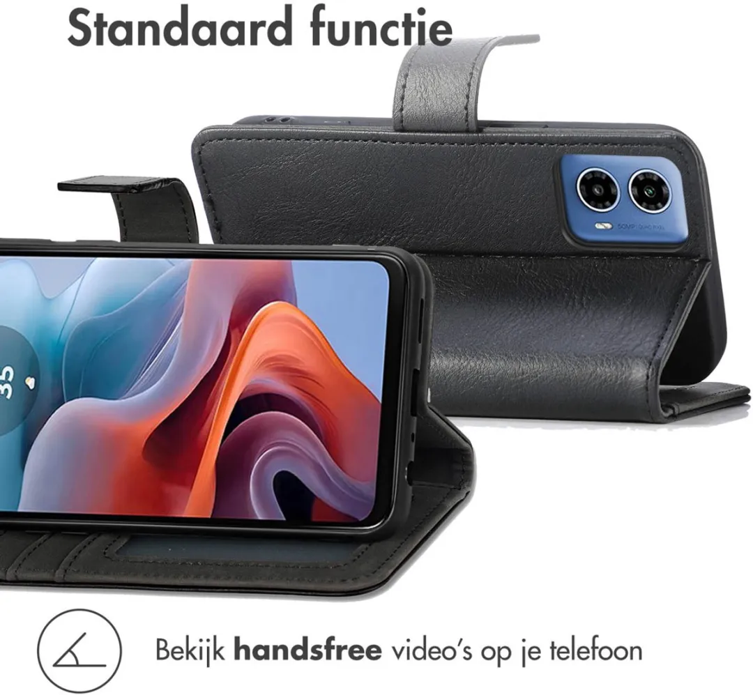 Imoshion Hoesje Motorola Moto G34 - 3 Pasjes - Zwart