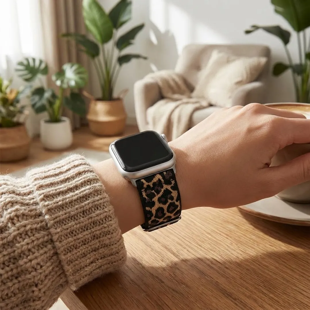 NUVEX Horlogebandje Luipaardprint - Apple Watch 42-49mm