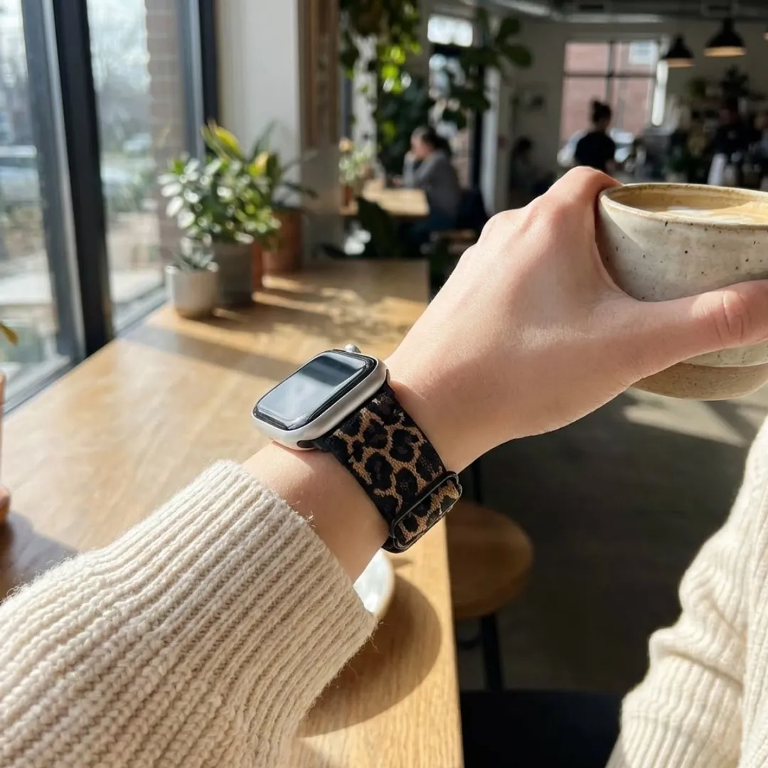 NUVEX Horlogebandje Luipaardprint - Apple Watch 42-49mm