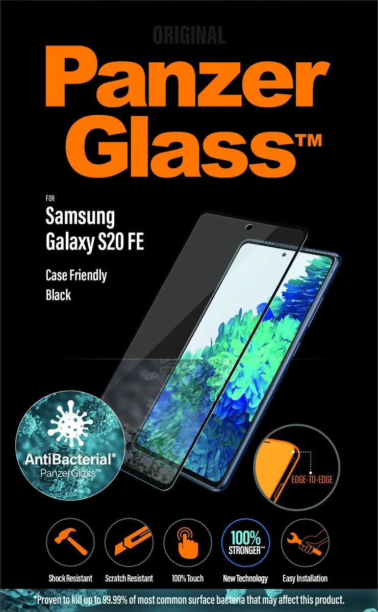 PanzerGlass Screen Protector BULK7243 - Samsung Galaxy S20 FE - Zwart