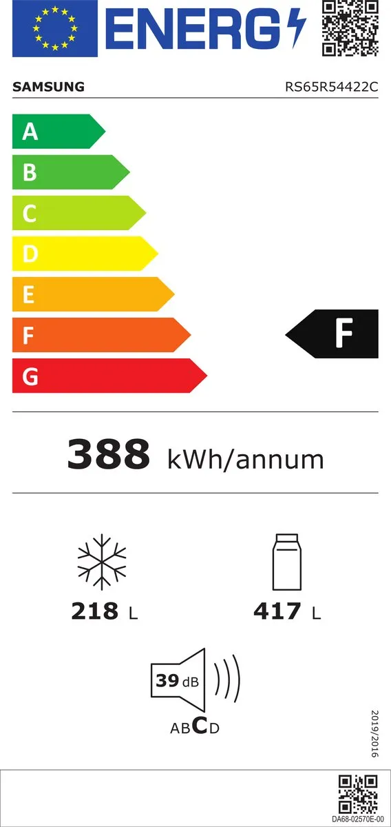 Samsung RS65R54422C Amerikaanse Koelkast - 660L - Zwart