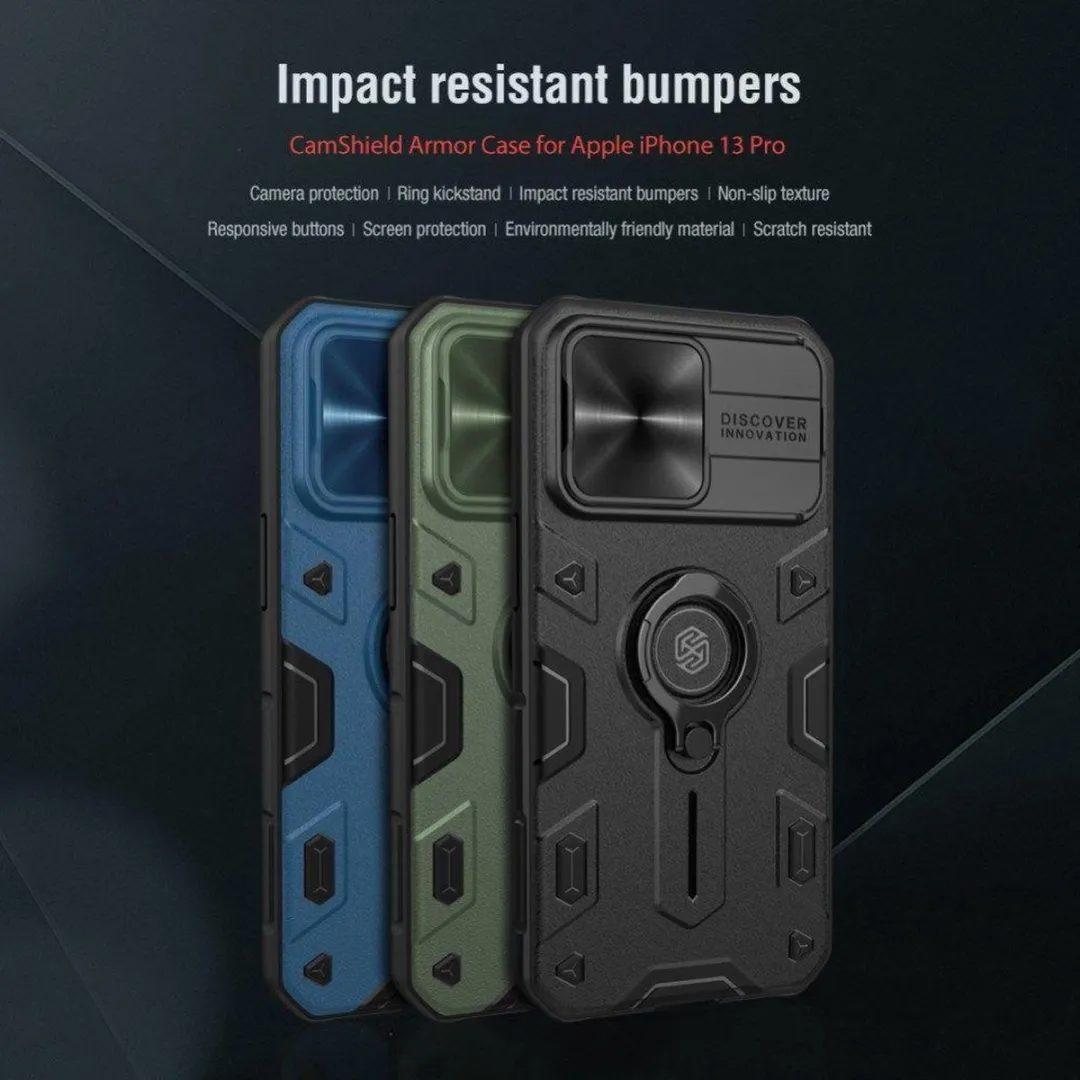 Nillkin CamShield Armor Hoesje iPhone 13 Pro Max - Blauw - afbeelding 6 van 6