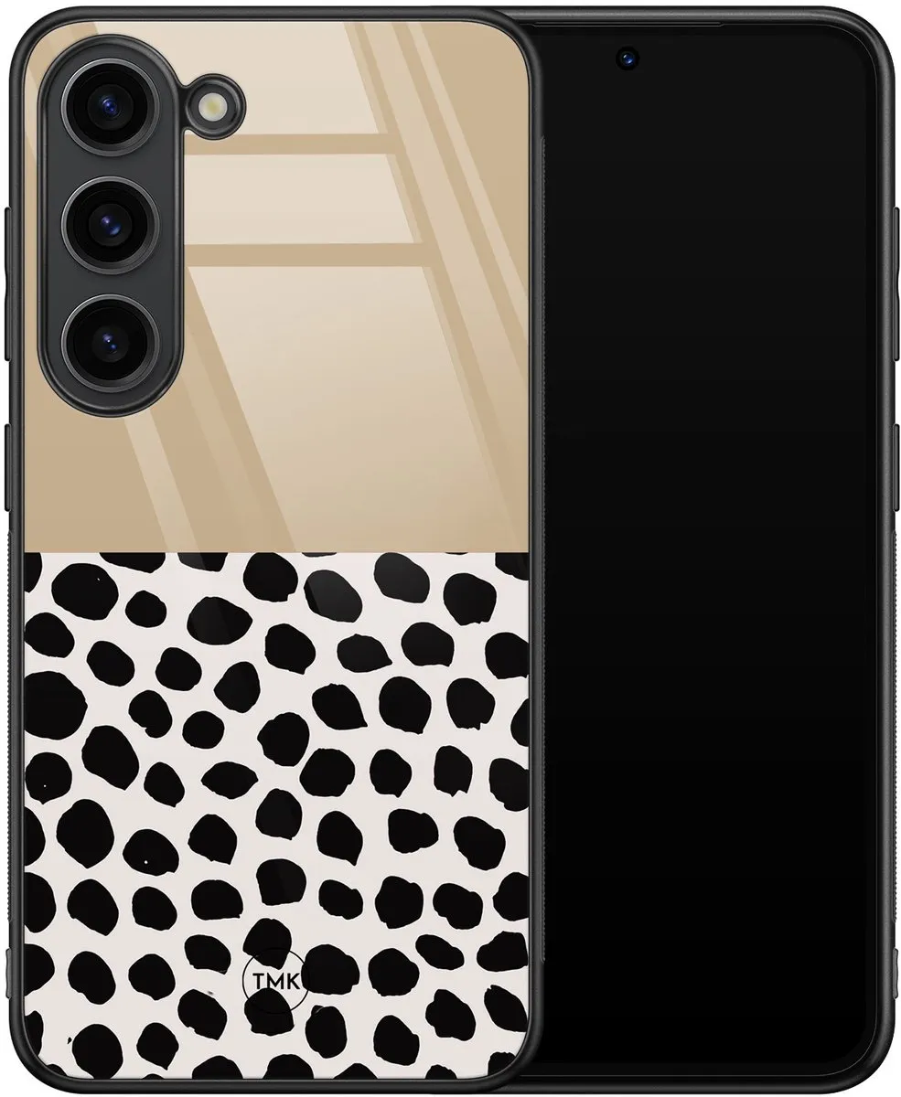 Casevibes Hoesje Samsung Galaxy S23 - Brown Dots Abstract - Bruin