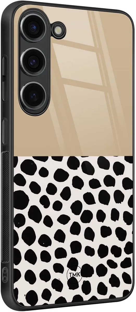 Casevibes Hoesje Samsung Galaxy S23 - Brown Dots Abstract - Bruin