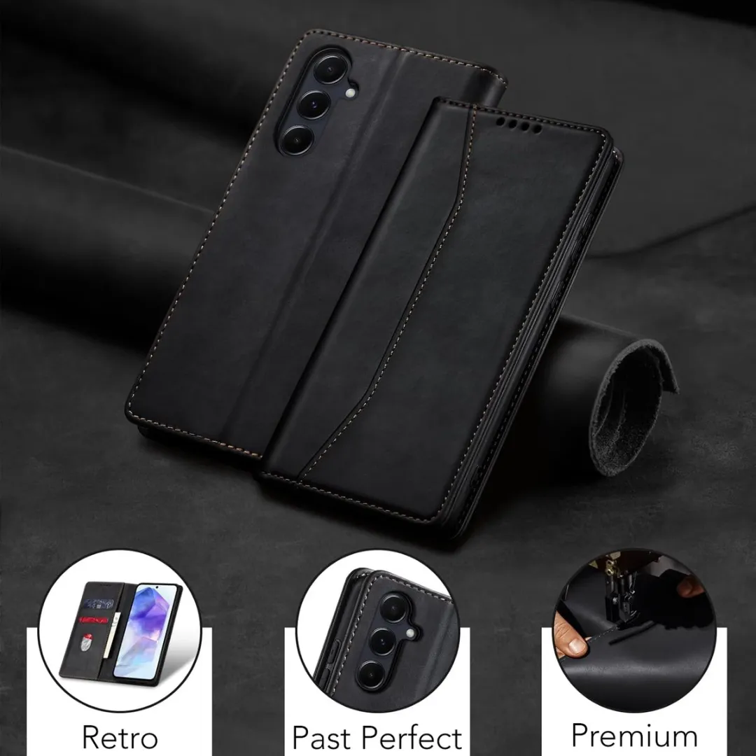 NUVEX Hoesje Samsung Galaxy A55 Pasjeshouder - 2 Stuks - Zwart
