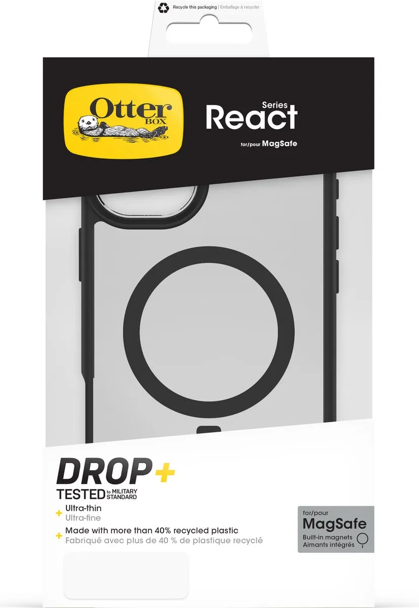 OtterBox React Mag iPhone 16 Plus Hoesje - 77-96235 - Black Crystal