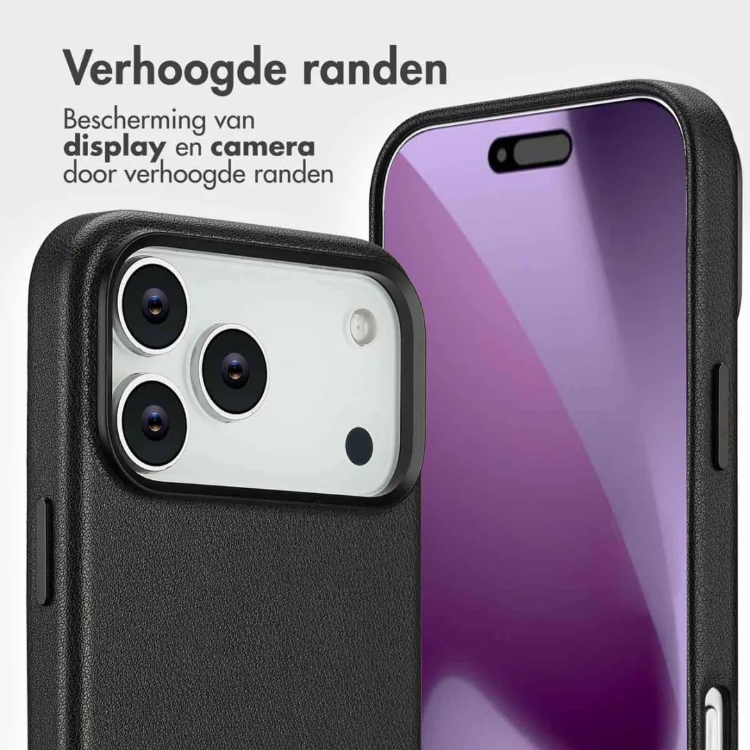 Accezz Hoesje iPhone 17 Pro Max - Leather Bookcase 2-in-1 - 3 Pasjes - Zwart