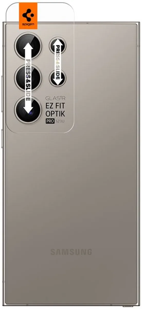 Spigen Glass tR EZ Fit Optik Pro - Samsung Galaxy S24 Ultra - 2 Stuks - Grijs - afbeelding 5 van 6