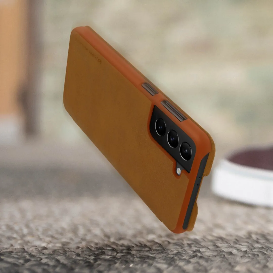 Nillkin Qin Leather Flip Cover - Samsung Galaxy S21 Plus - Bruin - afbeelding 4 van 6