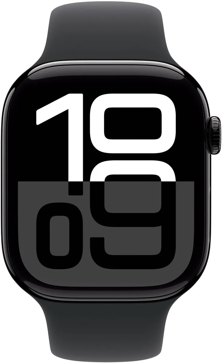 Apple Watch Series 10 42mm - Zwart Aluminium - Zwart Sportband