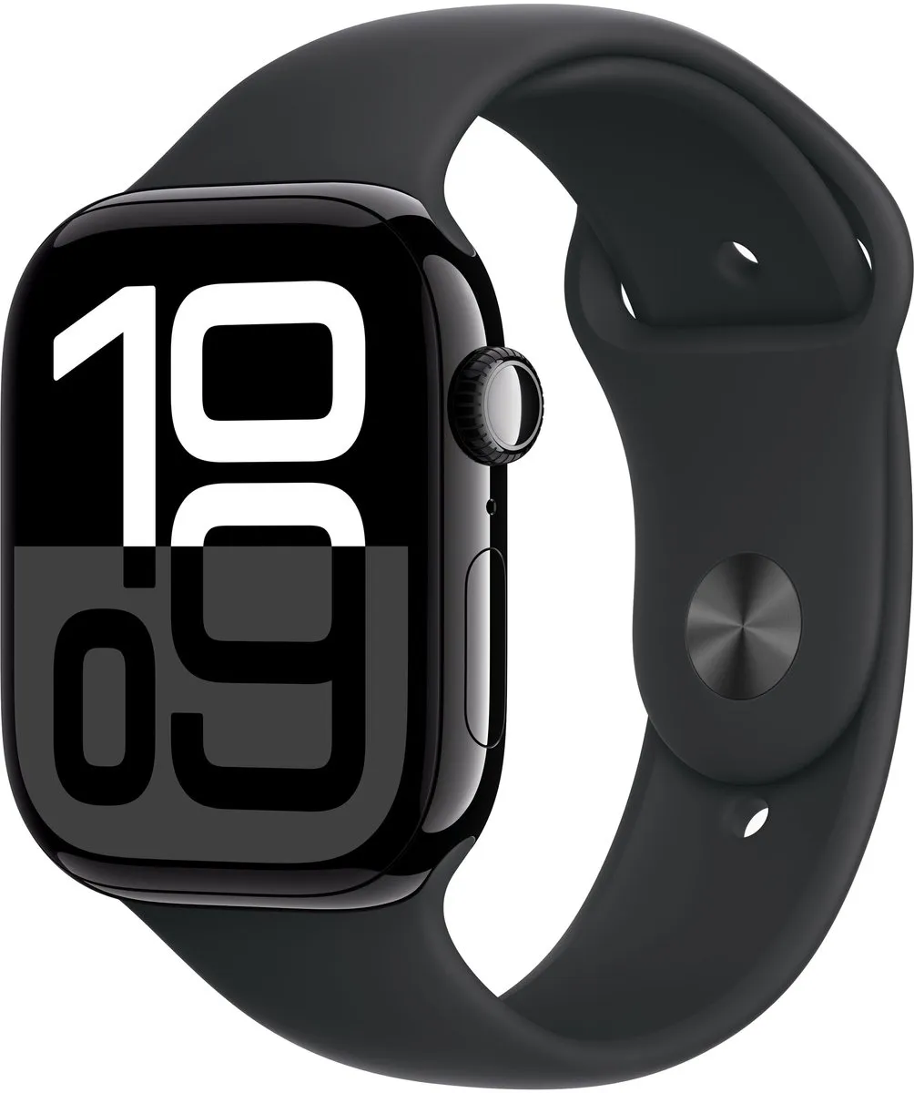 Apple Watch Series 10 42mm - Zwart Aluminium - Zwart Sportband