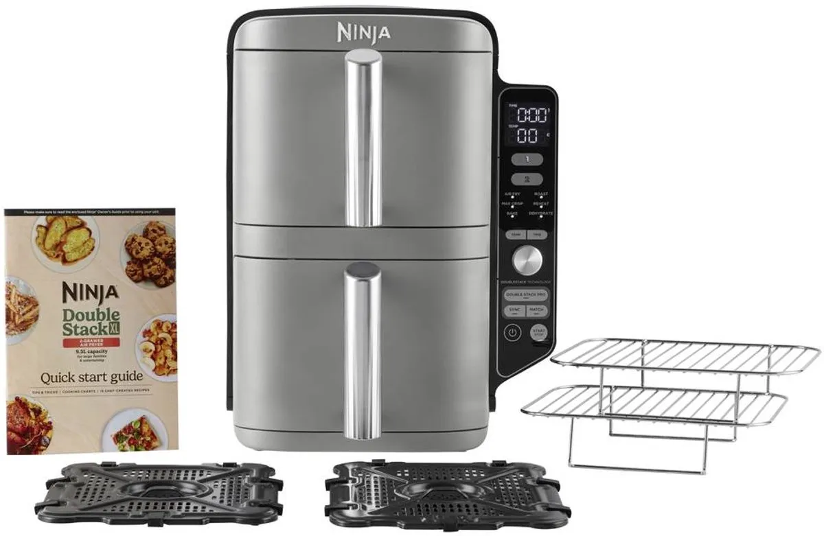 Ninja Double Stack Airfryer XXL - 9.5 Liter - Dubbele Gestapelde Lades - 6 Programma's - Inclusief Kookrekjes - SL400EU