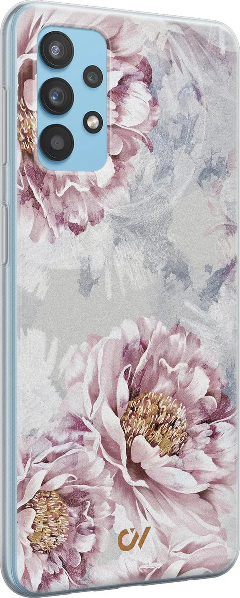 Casevibes Samsung Galaxy A32 4G Hoesje - Beige Floral Print