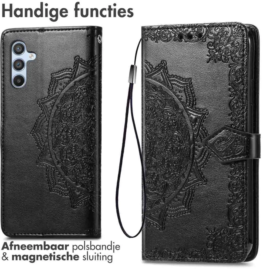 Imoshion Hoesje Samsung Galaxy A26 Mandala Bookcase - 3 Stuks - Zwart
