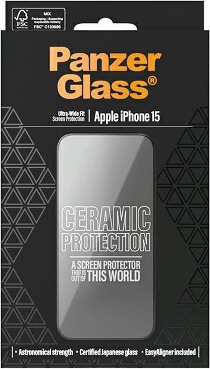 PanzerGlass Ceramische Screen Protector iPhone 15 - Universeel - afbeelding 6 van 6