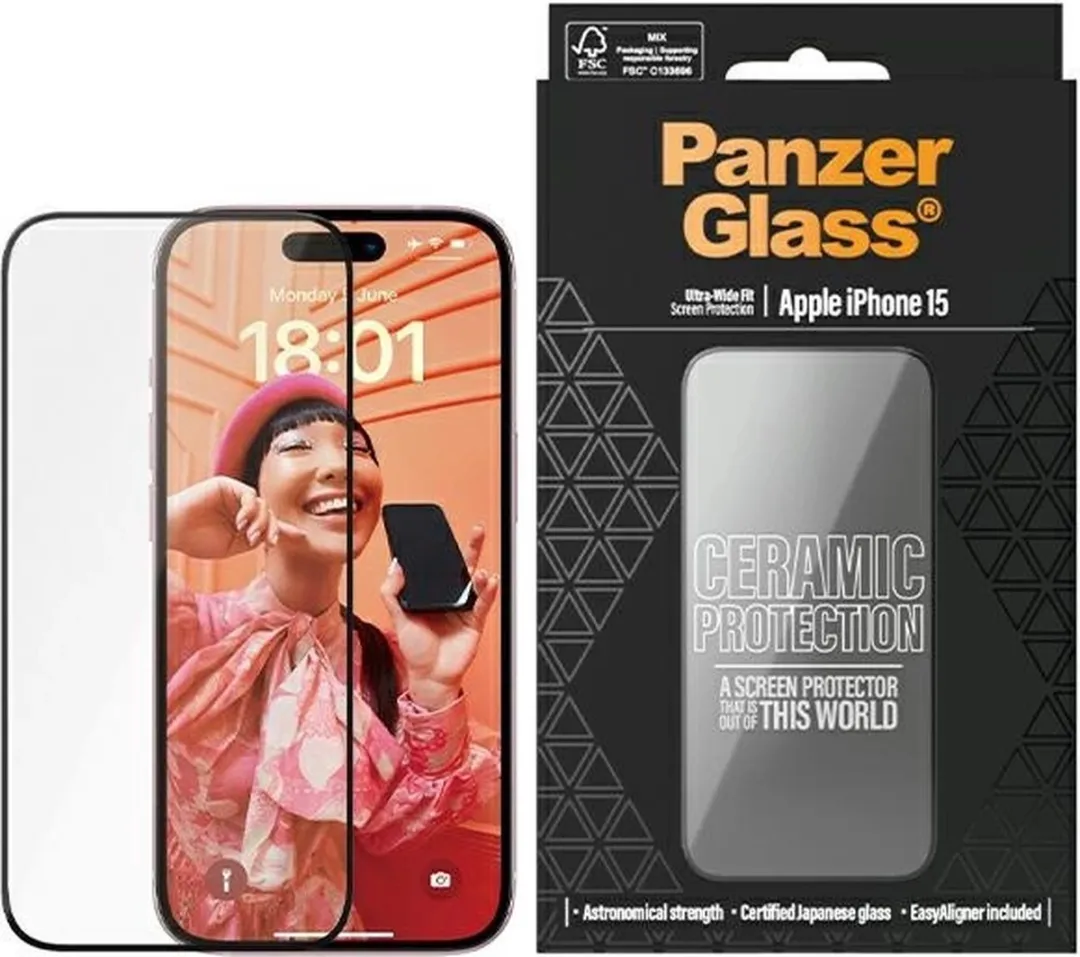 PanzerGlass Ceramische Screen Protector iPhone 15 - Universeel