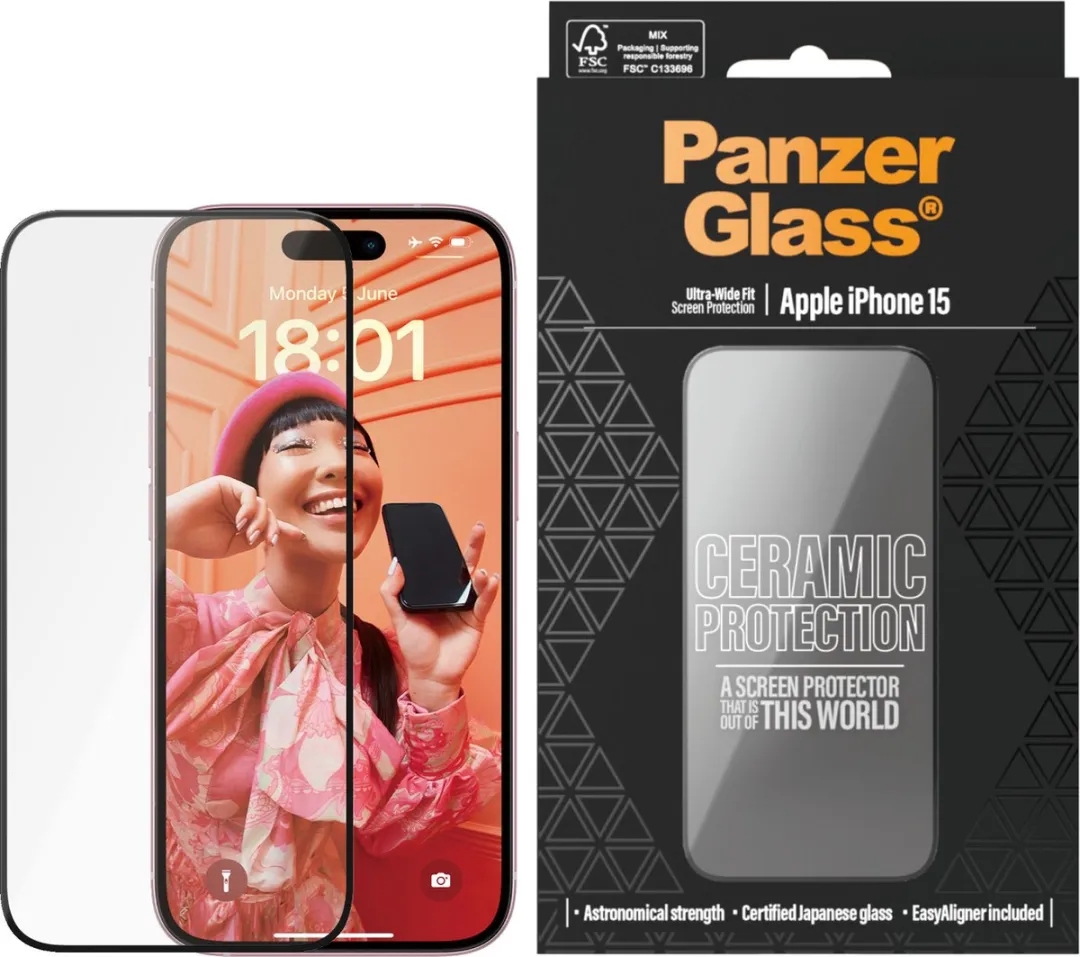 PanzerGlass Ceramische Screen Protector iPhone 15 - Universeel