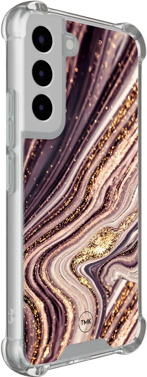 Casevibes S/S22/S/026 Shockproof Hoesje Samsung Galaxy S22 - Roze/Goud