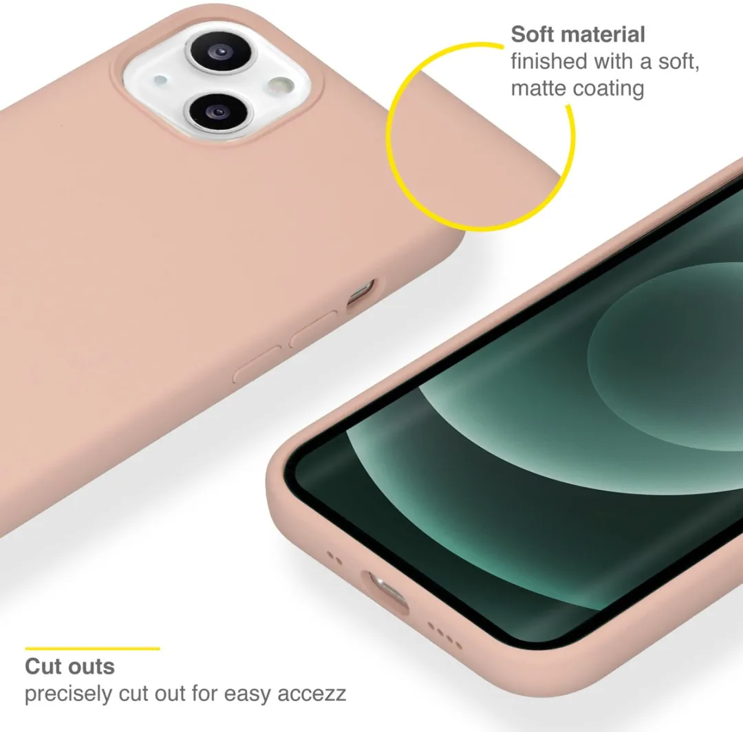 Accezz Hoesje iPhone 13 Mini Roze - Liquid Silicone