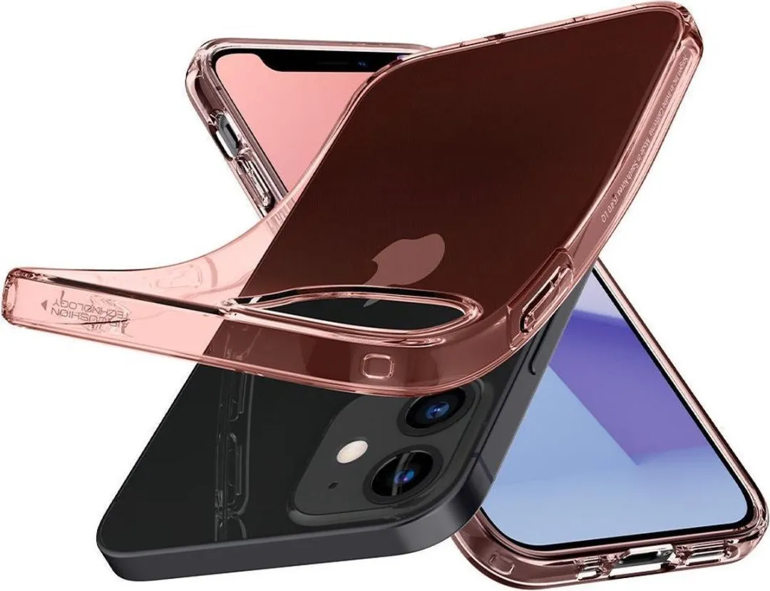 Spigen Crystal Flex iPhone 12 Mini Hoesje - Roze Transparant