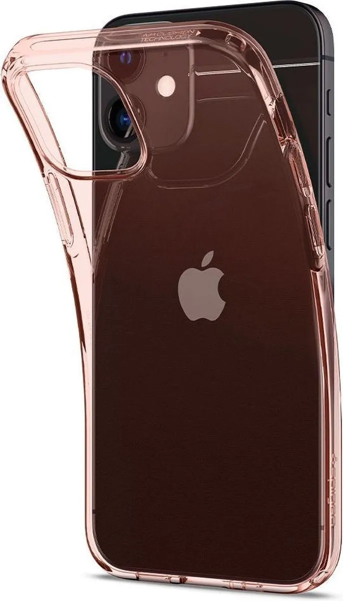 Spigen Crystal Flex iPhone 12 Mini Hoesje - Roze Transparant