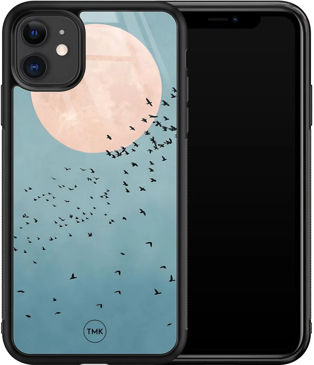 Casevibes iPhone 11 Moon Birds Hoesje - Blauw