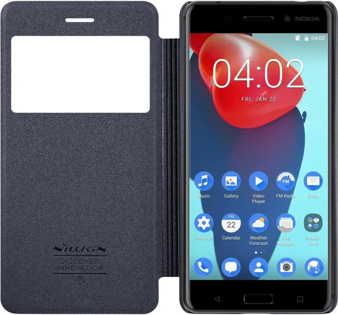 Nillkin Sparkle Series Book Case Nokia 6 (2017) - Donkergrijs - afbeelding 2 van 6