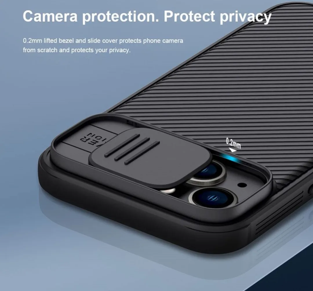 Nillkin CamShield Pro iPhone 14 Hoesje - Blauw - afbeelding 6 van 6