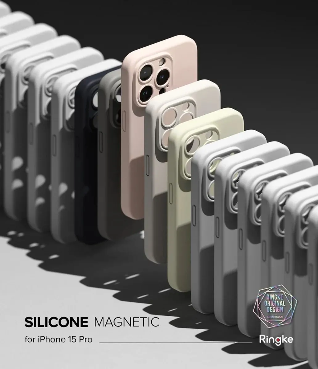 Ringke Silicone Hoesje iPhone 15 Pro - MagSafe - Beige