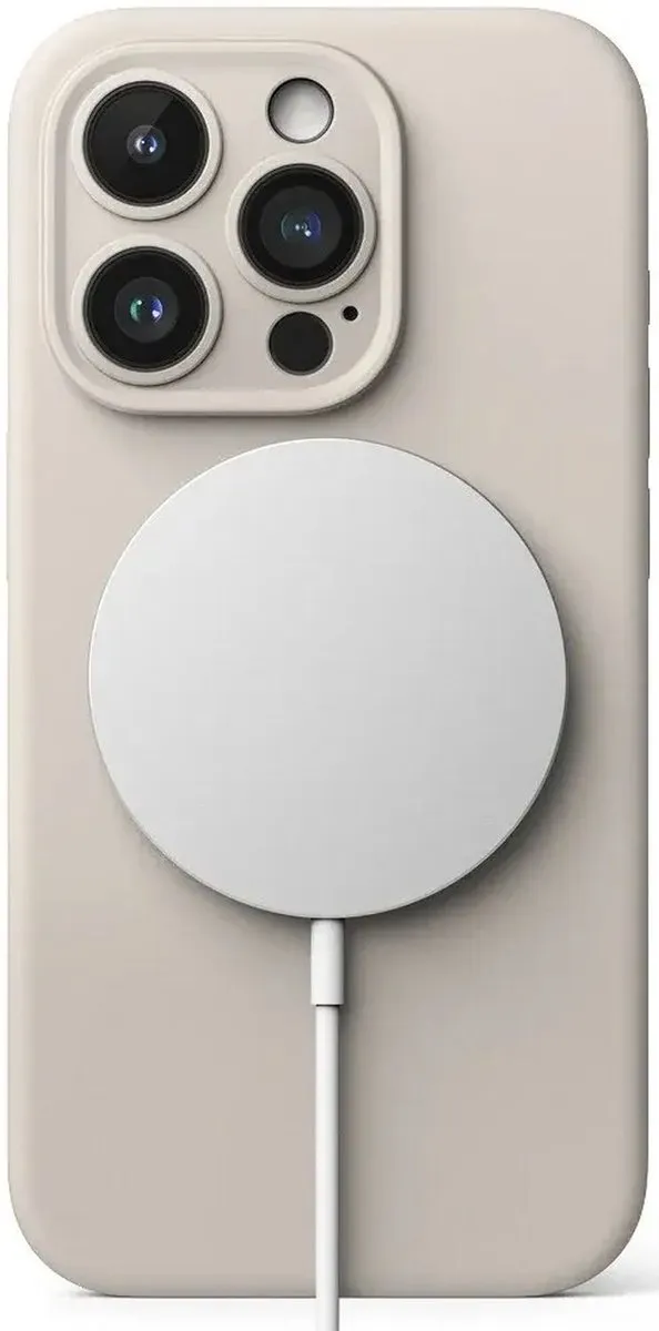 Ringke Silicone Hoesje iPhone 15 Pro - MagSafe - Beige