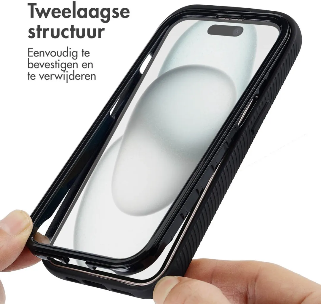 Imoshion Hoesje iPhone 15 - 360° Beschermend - Zwart