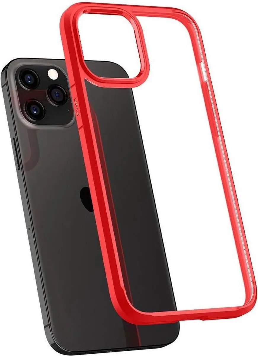 Spigen Ultra Hybrid ACS01620 iPhone 12 Pro Max Hoesje - Rood - afbeelding 6 van 6