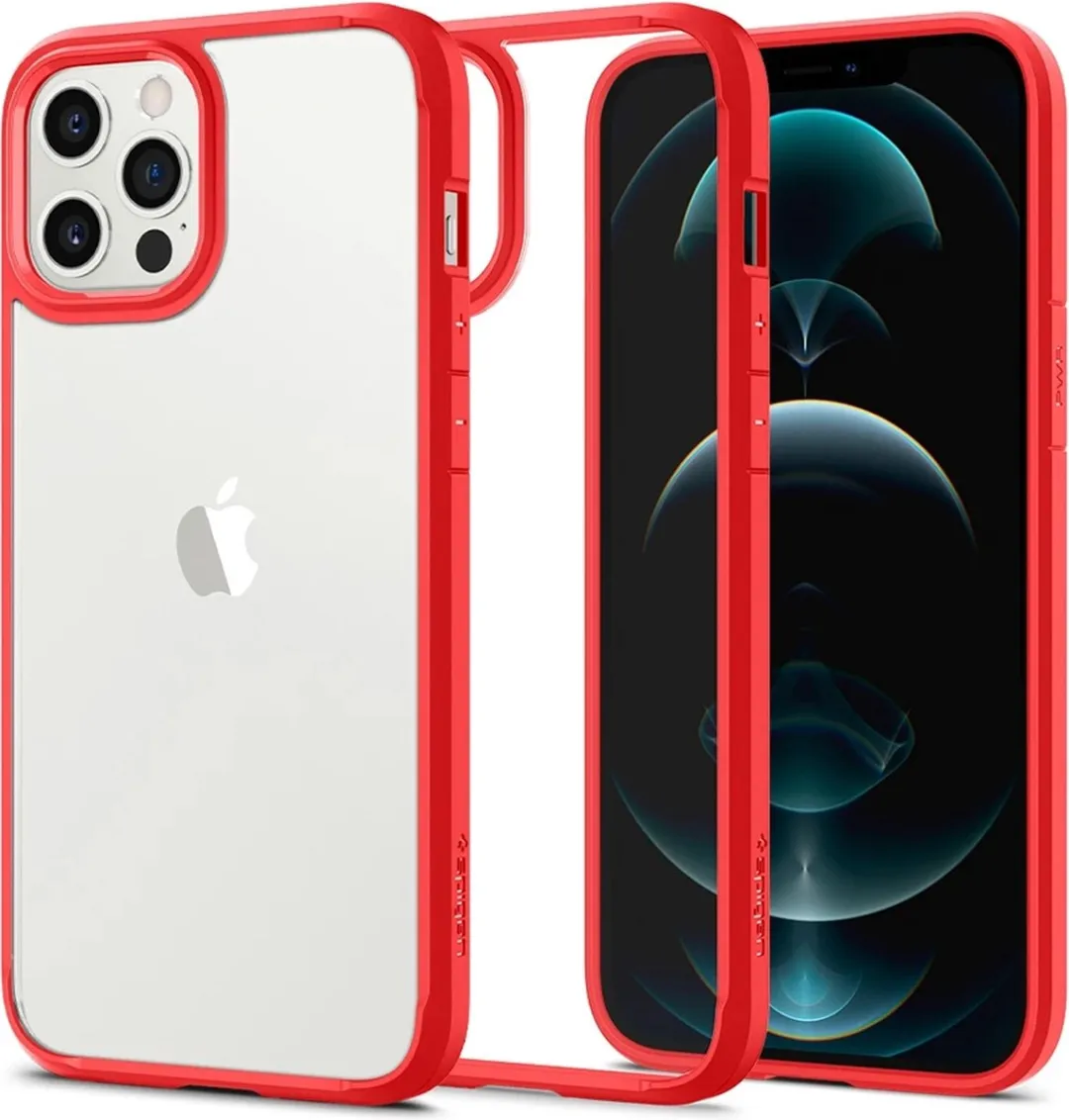 Spigen Ultra Hybrid ACS01620 iPhone 12 Pro Max Hoesje - Rood