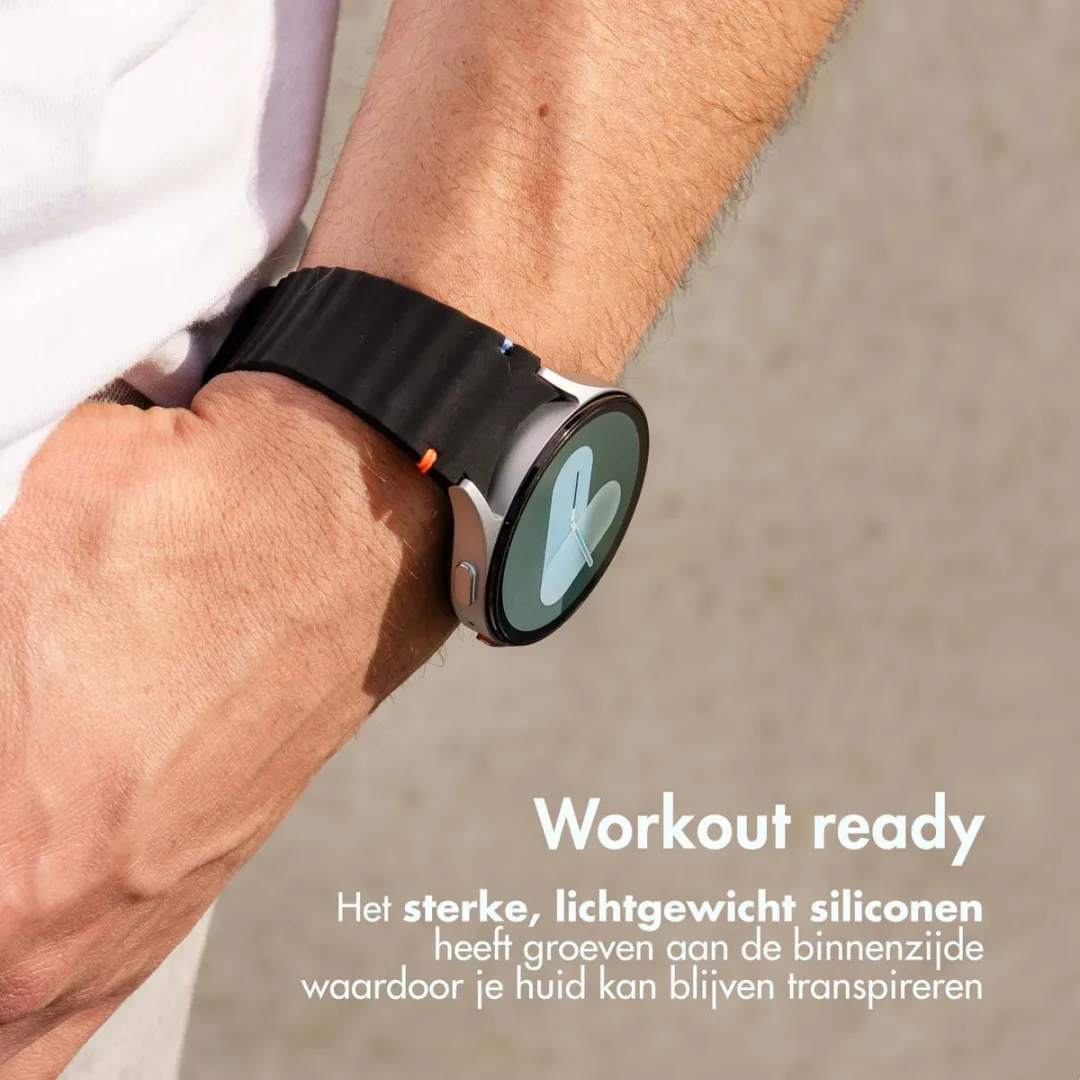 Imoshion Wave Siliconenband Samsung Galaxy Watch 8 - Zwart