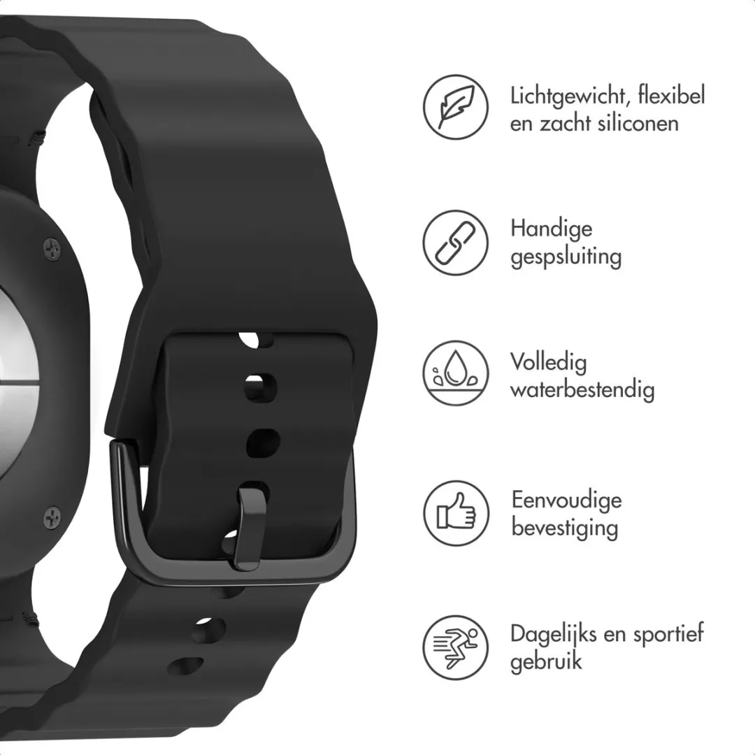 Imoshion Wave Siliconenband Samsung Galaxy Watch 8 - Zwart