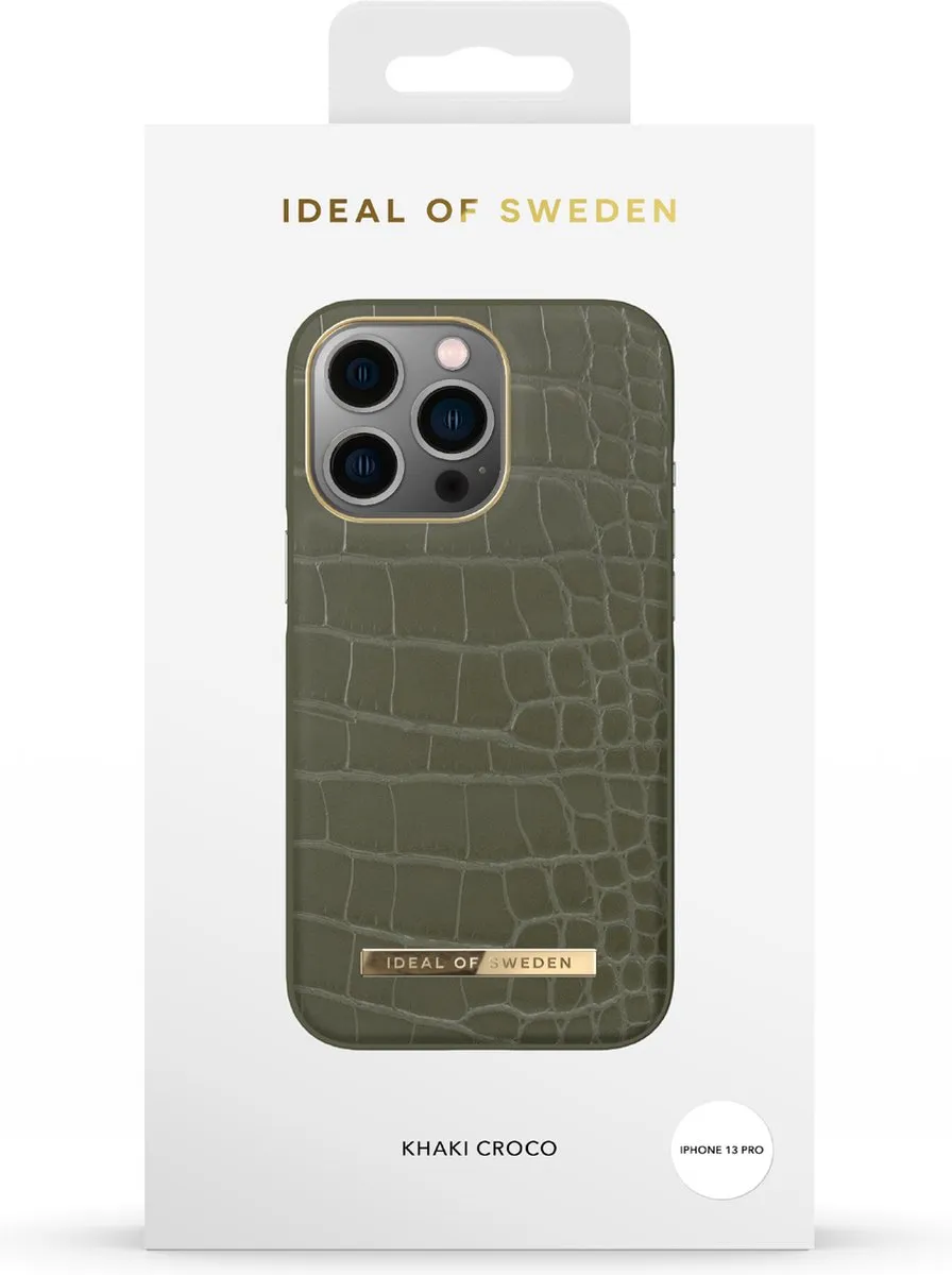 iDeal of Sweden iPhone 13 Pro Backcover Atelier Case - Khaki Croco